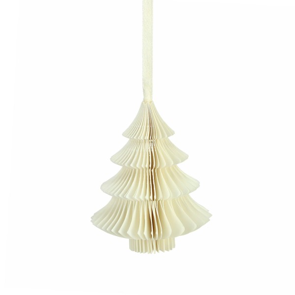 Anhänger WEIHNACHTSBAUM CREME, Papier